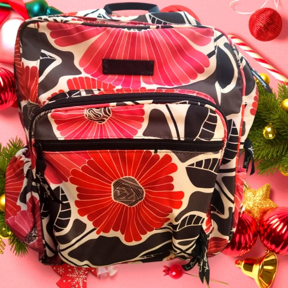 Vera Bradley Red Pink Floral Backpack